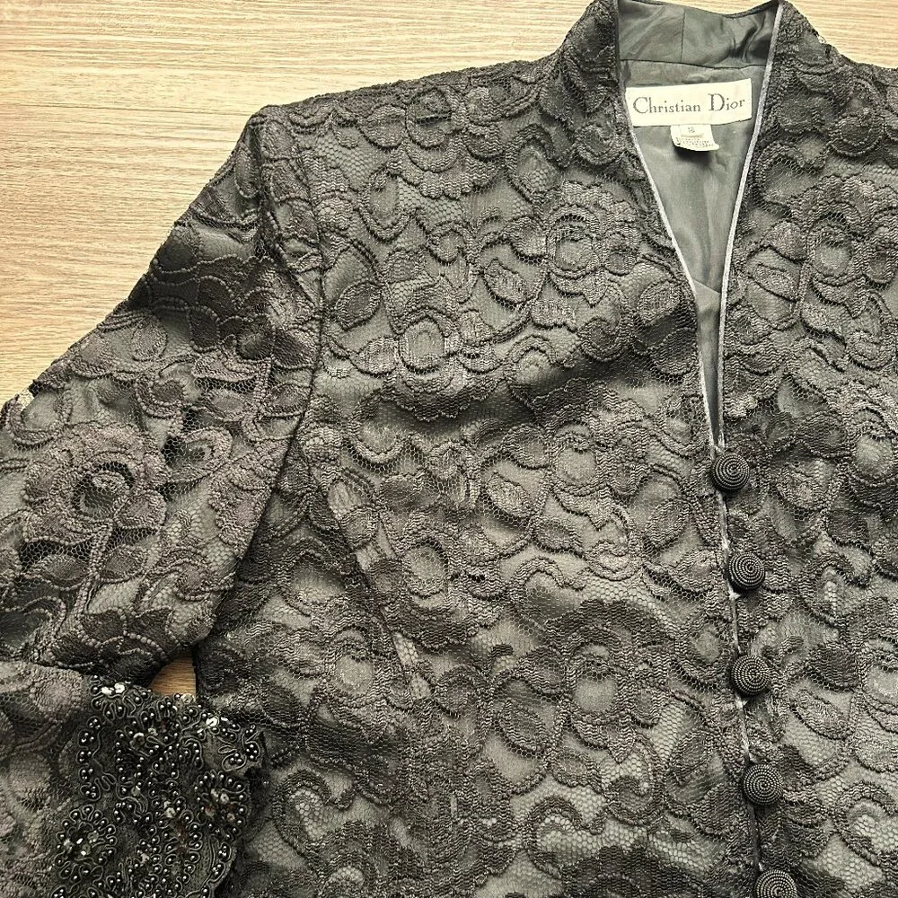 Vintage Christian Dior Lace Beaded Jacket